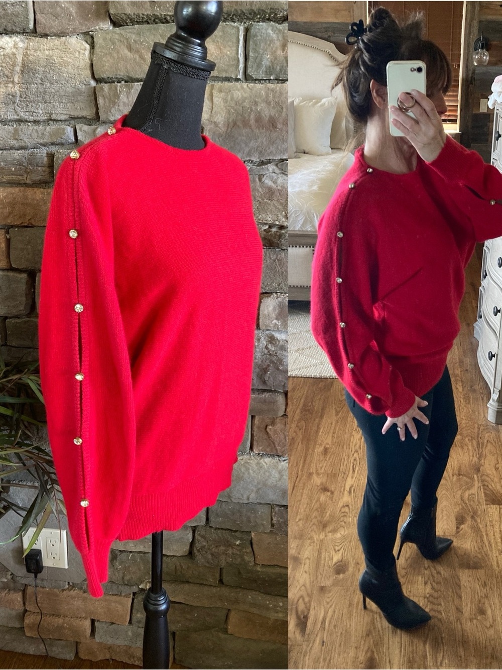 Vintage 90’s Y2K Valerie Stevens Lambswool Angora Festive Cozycore Sweater Sz S